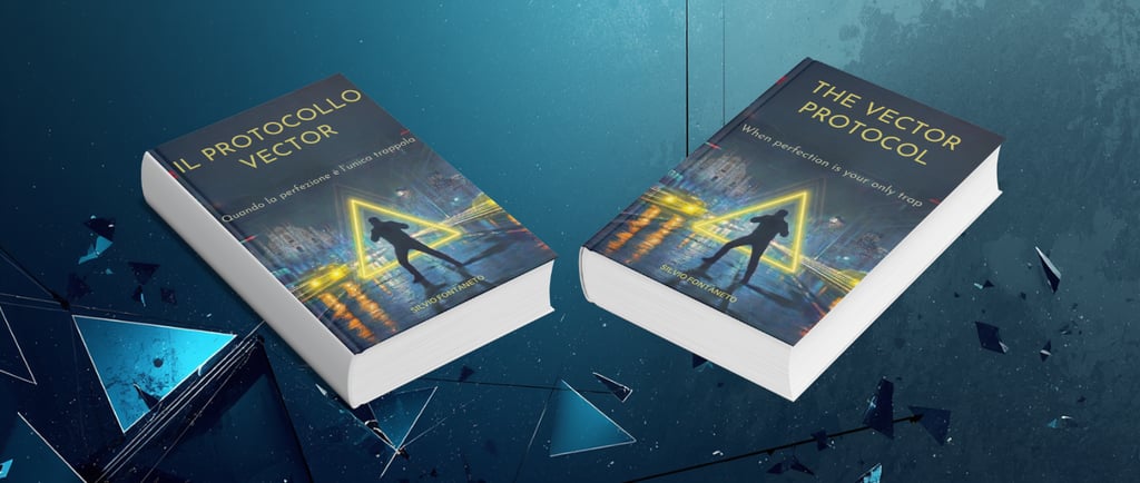 Book covers of The Vector Protocol - AI Tech Thriller by Silvio Fontaneto