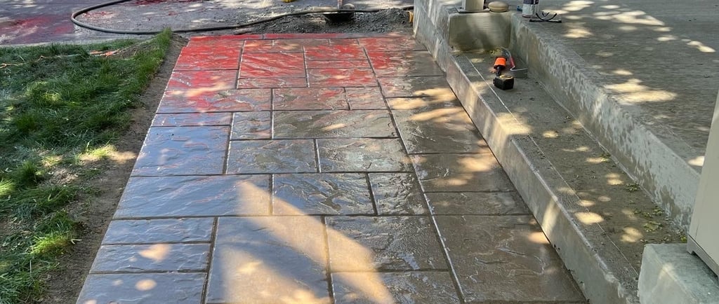 Interlock paver front walkway