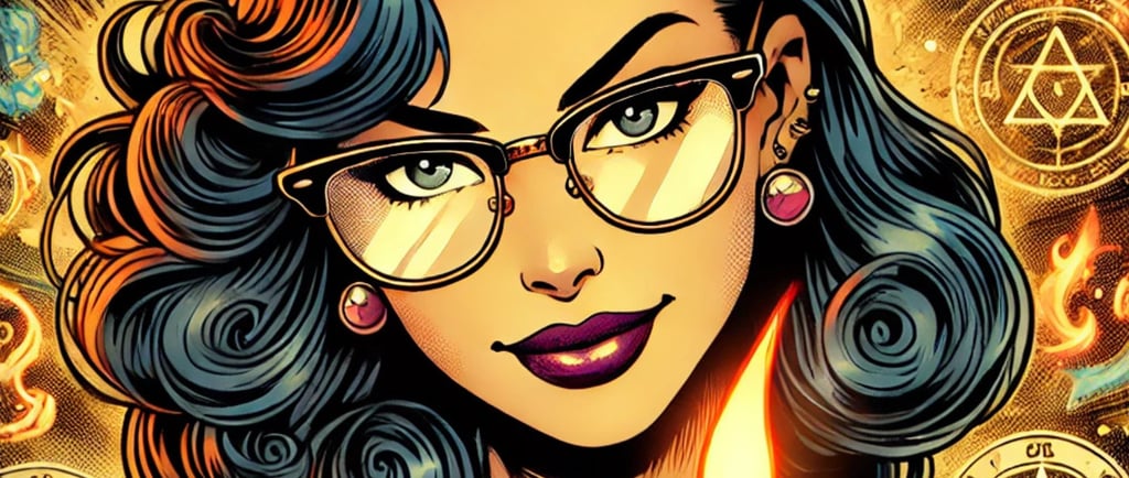 a woman in glasses and a purple jacket holding a candle