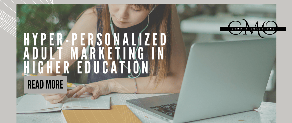 hyper-personalized adult marketing in higher education woman sitting at her laptop writing