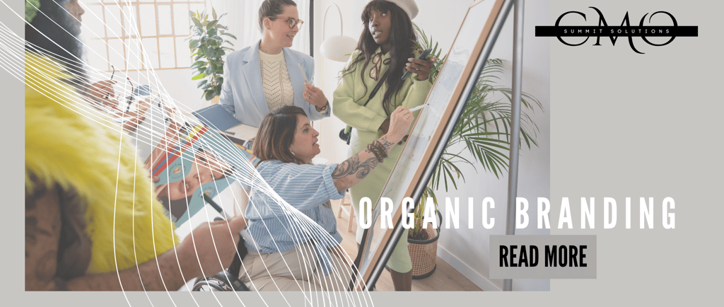 Organic branding People brainstorming on a white board