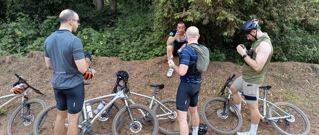 Water stop on our beautiful Bike Safari in Uganda