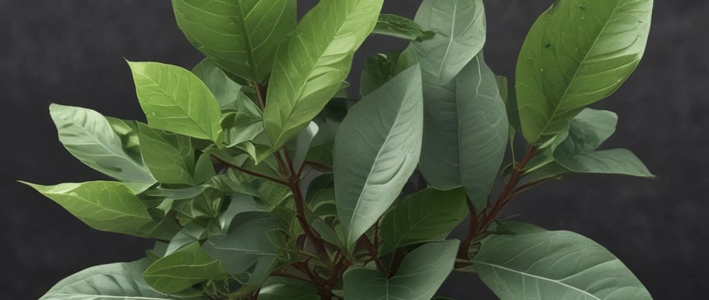 Catinga-de-mulata (Cordia leucocephala) com folhas verdes largas e nervuras marcadas, planta medicin