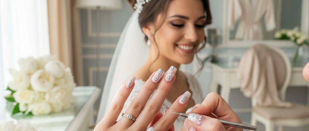 a bride and groomsmen getting ready to be married