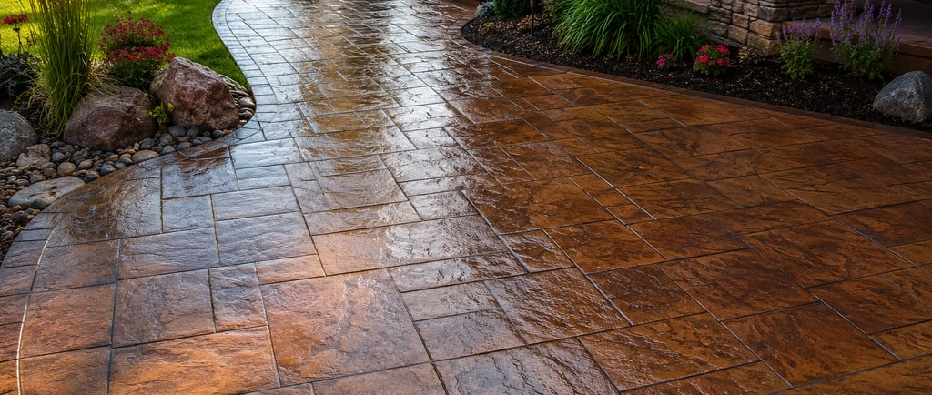 Stamped Patio with Gloss Sealer