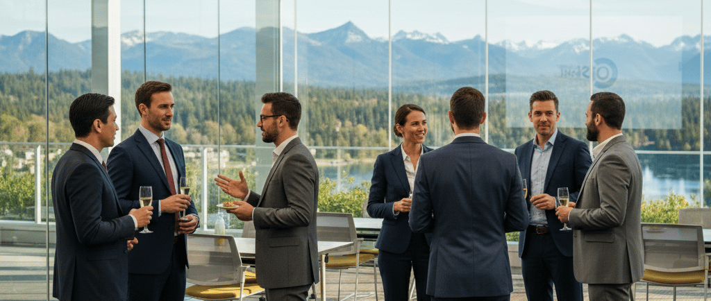 executivos em momento de networking