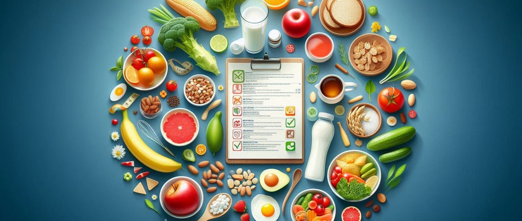 Différents fruits et légumes en forme de cercle pour une nutrition équilibrée