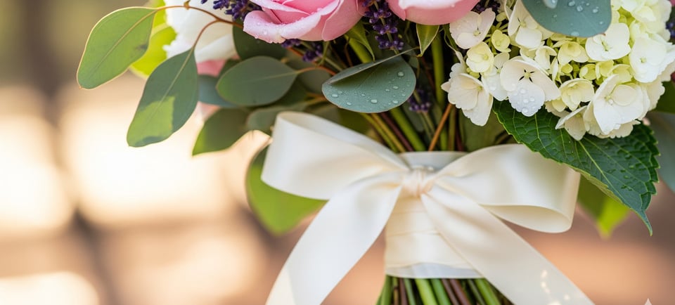 close up of wedding flower bouquet