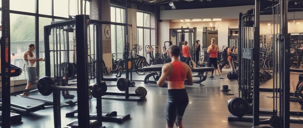 people in a gym environment lifting weights