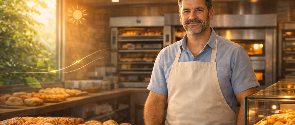 Padeiro sustentável em sua loja moderna