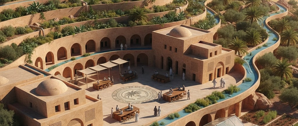 The Saharan University: A stunning architectural image of the Saharan Agricultural University, its buildings 