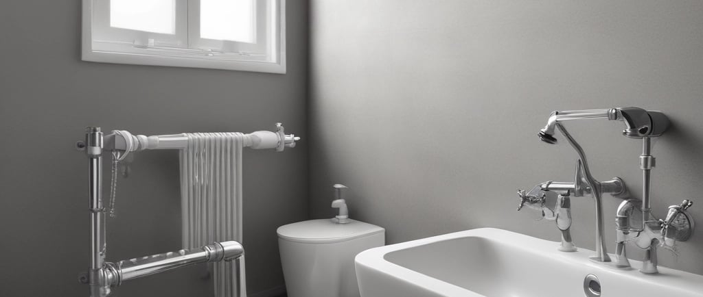 a white wall with pipes attached to it