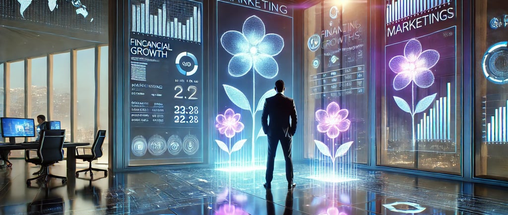 a man standing in front of a large screen with a digital display