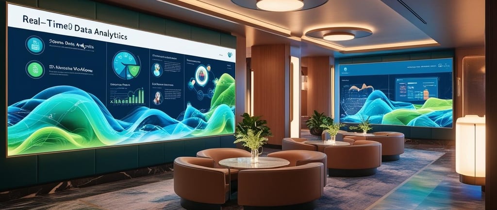 a large screen screen in a large room