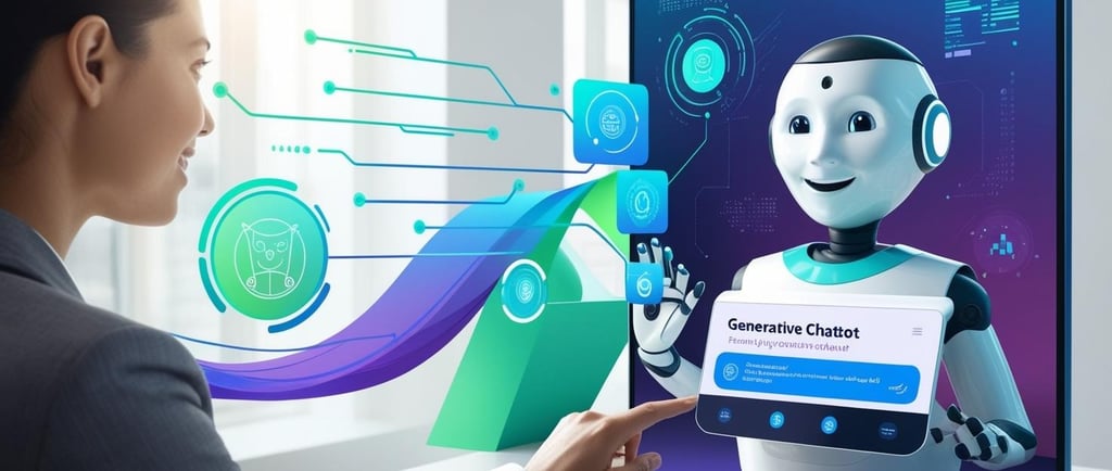 Interfaz de chatbot impulsada por IA generativa, demostrando el poder del marketing conversacional
