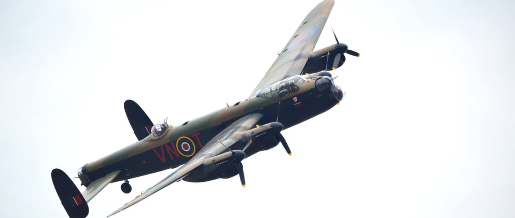 Lancaster Bomber over the Avro Heritage Museum