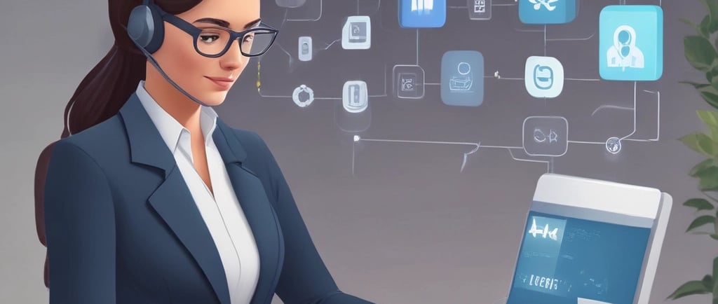 a woman talking on a cell phone while using a laptop