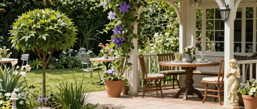 a house with a garden in front of it