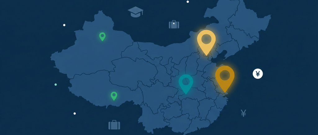 Map of China: Foreign Teachers Pay by City