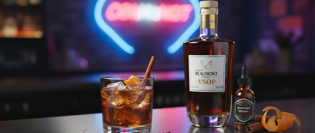 Cocktails-cognac, Old Fashioned spice, le cocktail revisité au Cognac Maison Beaumont VSOP