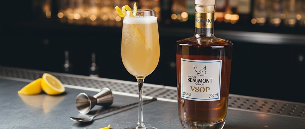 Cocktails-cognac, French 125, le cocktail réinventé au Cognac Maison Beaumont VSOP