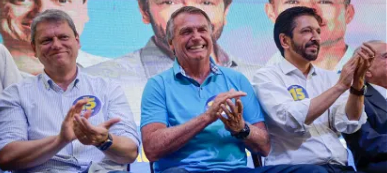 Jair Bolsonaro, Tarcísio de Freitas e Ricardo Nunes