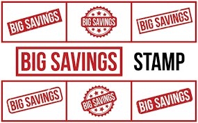 a big savings stamp stamper with big savings stamps