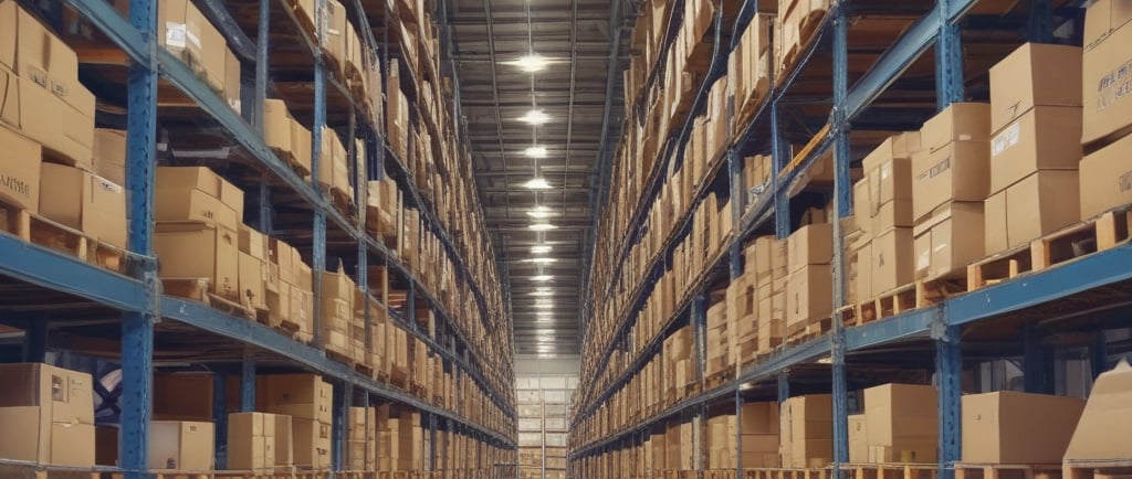 a warehouse with lots of boxes and boxes of boxes