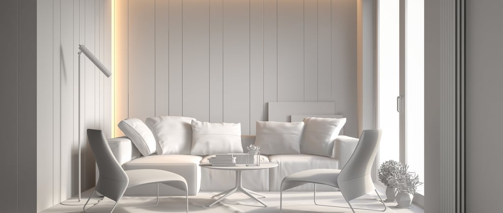 Render arquitectónico fotorealista de una vivienda moderna con iluminación natural.