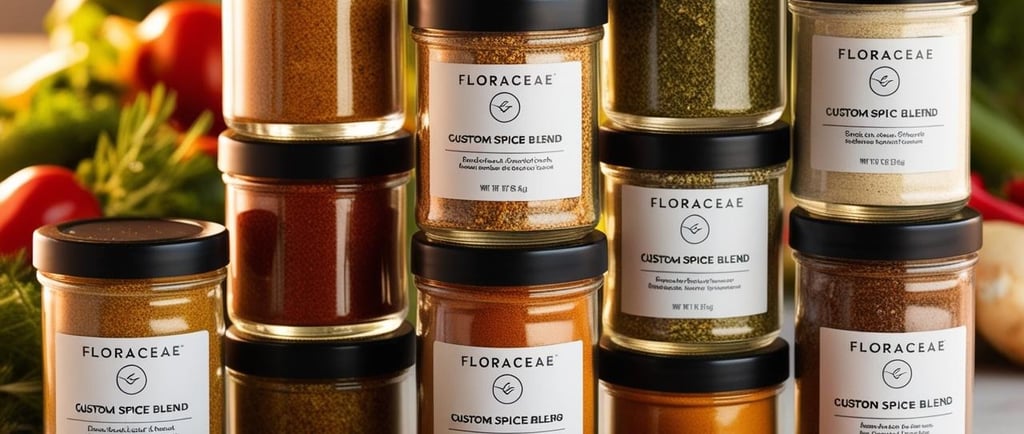 spices bottles, floraceae spices