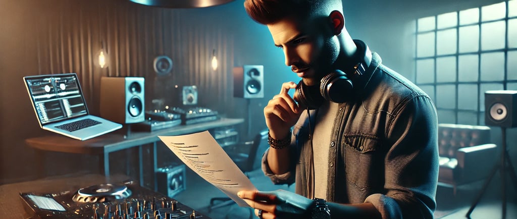 a man in a dj booth with a dj set