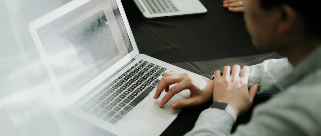 Business professionals working on laptops, reviewing international business operations
