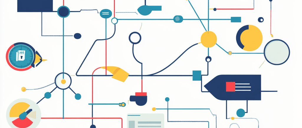 White background with different colors circuitry