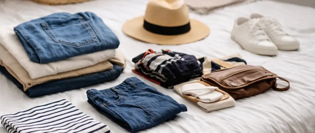 Clothes sorted by category on a bed, showing an effective decluttering method