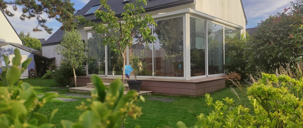 Film anti-chaleur et intimité posé sur véranda Morbihan — Heol Film