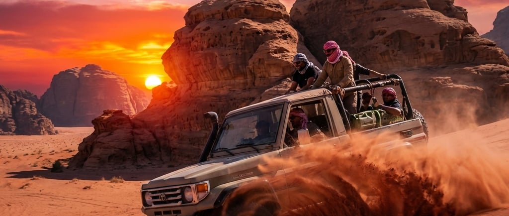 actividad jeep tour en Wadi Rum con exclusive jordan