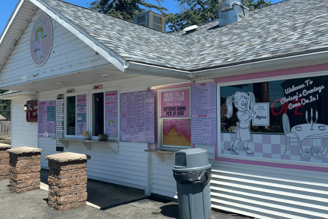 Photo of the front end of Chrissy's Cravings, an ice cream shop and eatery in Schaghticoke NY