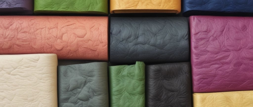 rouleaux de cuir vegetal d’ ananas de différentes couleurs