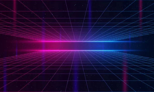 a futuristic looking futuristic looking wallpaper with a neon light blue and pink light