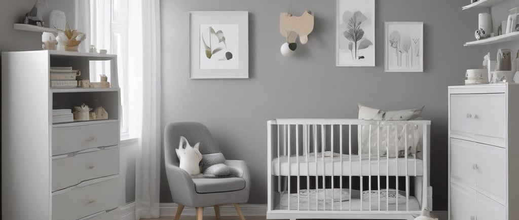a baby's room with a crib and a dresser