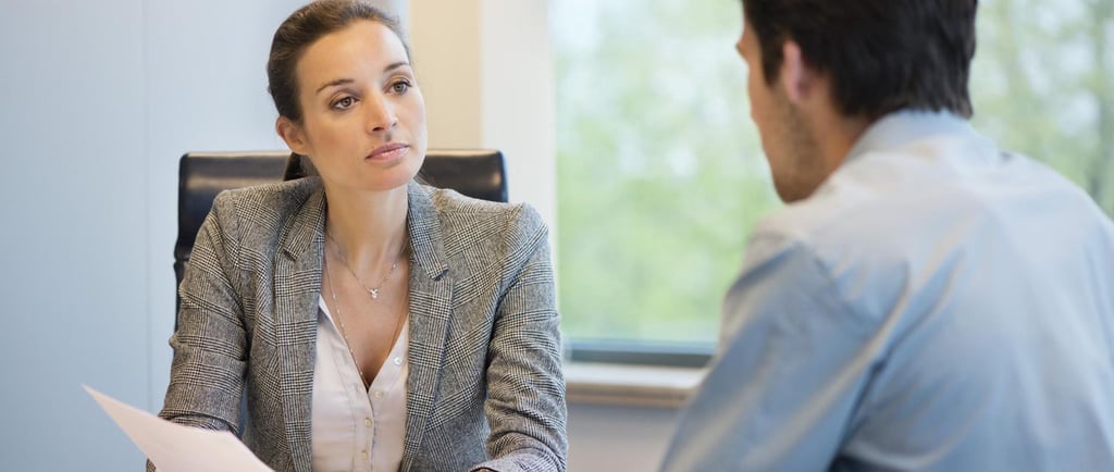 Professional interview setting with STAR method diagram showing Situation, Task, Action, Result comp