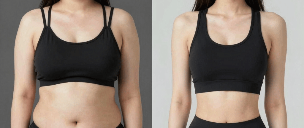 Matcha for weight loss before and after showing real Matcha Suri transformation results