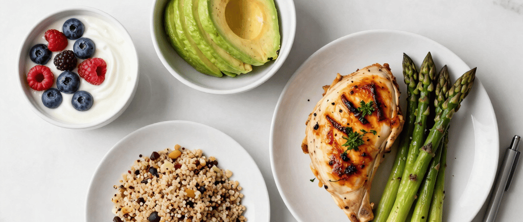 Full day easy weight loss meals and best foods to burn fat combined with SkinnyRx GLP-1 program