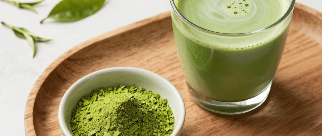 Best matcha for weight loss showing premium Matcha Suri powder and drink preparation