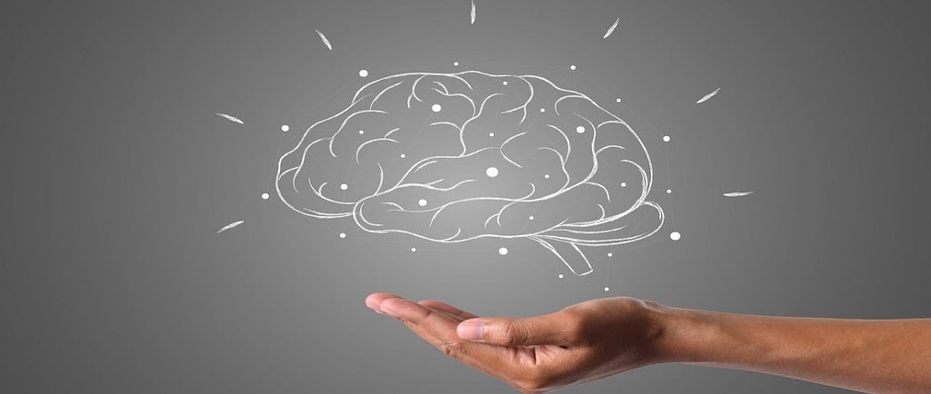 Human Brain image on Hand