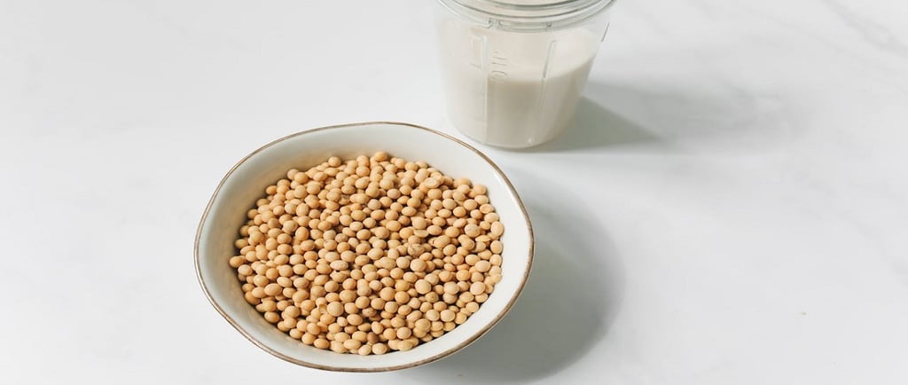soybeans and soy milk on the table
