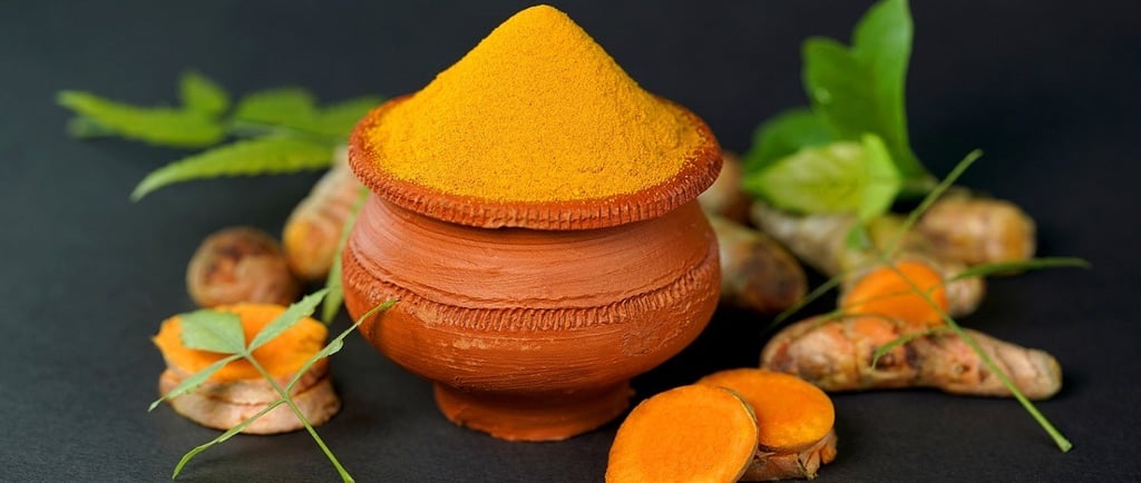Turmeric in a mud pot