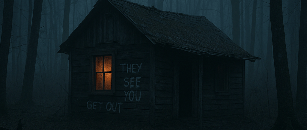 Cabin at night
