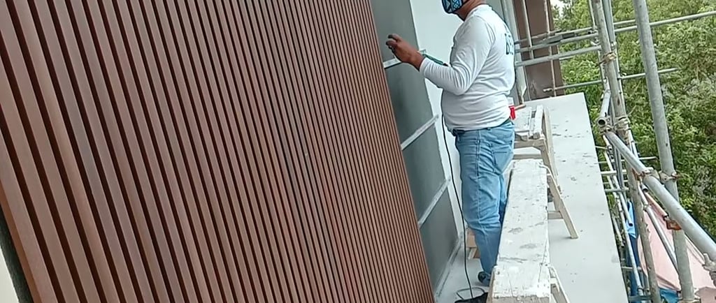 install brown wpc exetrior siding cladding