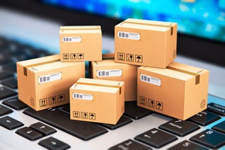 a bunch of boxes on a laptop computer keyboard